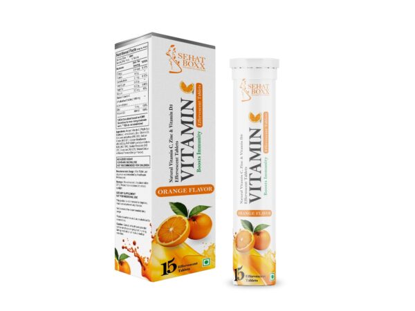 SEHATBOXX Vitamin C + Zinc + Vitamin D3 Effervescent Tablets